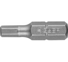 Биты ЗУБР "МАСТЕР" кованые, хромомолибденовая сталь, тип хвостовика C 1/4", HEX4, 25мм, 2шт 26007-4-25-2