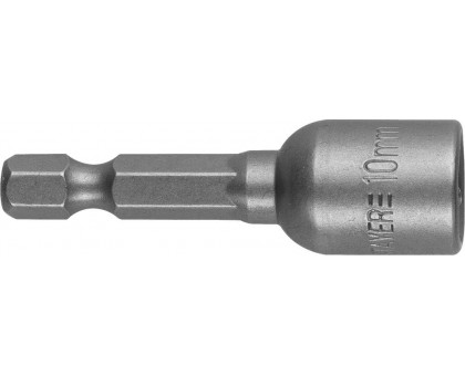 Бита STAYER "PROFI" с торцовой головкой, "Нат-драйвер", магнитная, тип хвостовика - E 1/4", длина 48 мм, 10мм, 1шт 26390-10