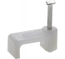 Скоба-держатель для плоского кабеля, с оцинкованным гвоздем, 12 мм, 40 шт, ЗУБР Мастер 45112-12