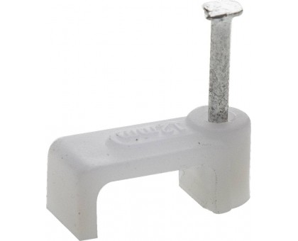 Скоба-держатель для плоского кабеля, с оцинкованным гвоздем, 14 мм, 30 шт, ЗУБР Мастер 45112-14