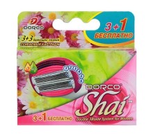 Женские кассеты для бритья Dorco "Shai 3+3", 4 шт.