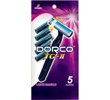 Cтанки для бритья Dorco 2, c увлажняющей полоской и плавающей головкой, одноразовые, Dorco TG-II Long Handle 5 Disposable Razors, 5 шт.
