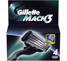 Кассеты сменные для бритья GILLETTE MACH-3, 4 шт в упаковке
