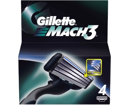 Кассеты сменные для бритья GILLETTE MACH-3, 4 шт в упаковке