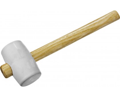 Киянка ЗУБР "МАСТЕР" резиновая белая, с деревянной ручкой, 230г 20511-230_z01