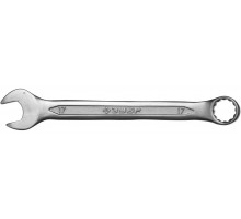 Ключ ЗУБР "МАСТЕР" гаечный комбинированный, Cr-V сталь, хромированный, 17мм 27087-17