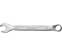 Ключ ЗУБР "МАСТЕР" гаечный комбинированный, Cr-V сталь, хромированный, 14мм 27087-14