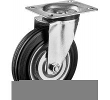 Колесо поворотное d=160 мм, г/п 145 кг, резина/металл, игольчатый подшипник, ЗУБР 30936-160-S