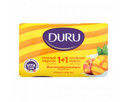 Крем-мыло туалетное Duru 1+1 Сладкий персик и Знойное манго, 80 г