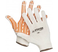 Перчатки STAYER "EXPERT" трикотажные с защитой от скольжения, 10 класс, х/б, L-XL 11401-XL