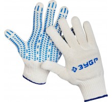 Перчатки ЗУБР трикотажные, 10 класс, х/б, с защитой от скольжения, L-XL, 10пар 11390-K10