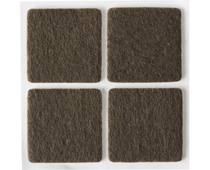 Накладки STAYER "COMFORT" на мебельные ножки, самоклеящиеся, фетровые, коричневые, квадратные - 25*25 мм, 4 шт 40912-25