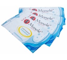 Салфетки влажные Maneki, серия Kaiteki очищающие, с антибактериальным эффектом, в индивидуальной упаковке, 1шт