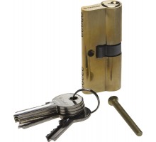 Механизм ЗУБР "МАСТЕР" цилиндровый, тип "ключ-ключ", цвет латунь, 5-PIN, 70мм 52101-70-1