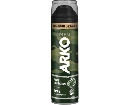 Гель для бритья Arko Men Anti-Irritation, с натуральными экстрактами трав, ромашки и алоэ вера, для очень чувствительной кожи, 200 мл