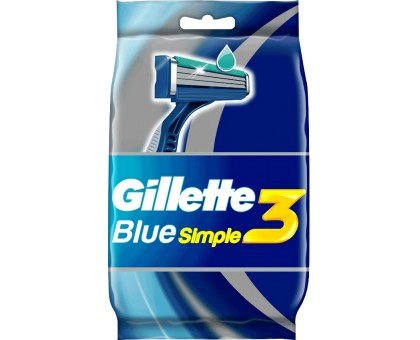 Станки для бритья Gillette Blue Simple 3 одноразовые, 4 шт