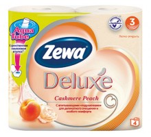 Бумага туалетная Zewa Делюкс трехслойная с ароматом персика, 4 шт