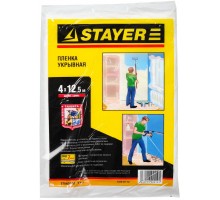 Пленка STAYER "STANDARD" защитная укрывочная, HDPE, 7 мкм, 4 х 12,5 м 1225-07-12