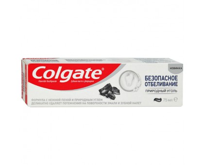 Зубная паста Colgate Безопасное Отбеливание Природный Уголь отбеливающая, 75мл