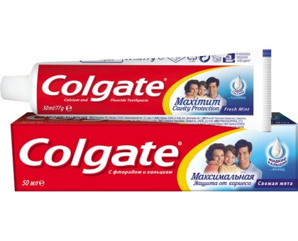 Зубная паста Colgate Максимальная защита от кариеса "Свежая мята", 50 мл