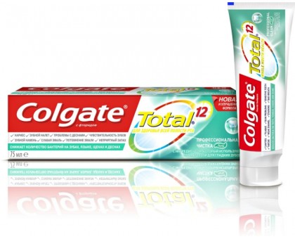 Зубная паста-гель Colgate "Total 12 Профессиональная чистка", комплексная, 75 мл