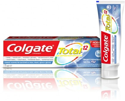 Зубная паста Colgate "Total 12 Профессиональная чистка", комплексная, 75 мл